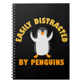 Caderno Espiral Facilmente Distraído Por Pinguins