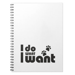 Caderno Espiral Faço o que quero, xixi de cão de gato engraçado