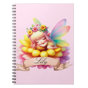 Caderno Espiral Fada Adormecida Sonhos Doces Florais Caprichosos F