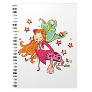 Caderno Espiral Fada de Jardim do Cogumelo
