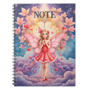 Caderno Espiral Fada do Dia dos Namorados Fofa – Coração dos Reino