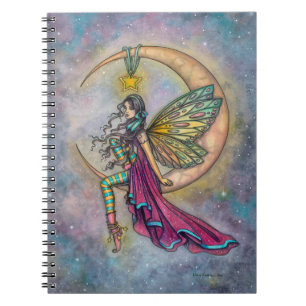 Caderno Espiral Fada do Poleiro da Lua Arte Fantasia