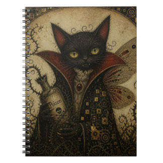 Caderno Espiral Fada Gato Preto Vampiro Adorável
