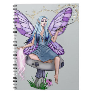 Caderno Espiral Fada Mágica de Cogumelo