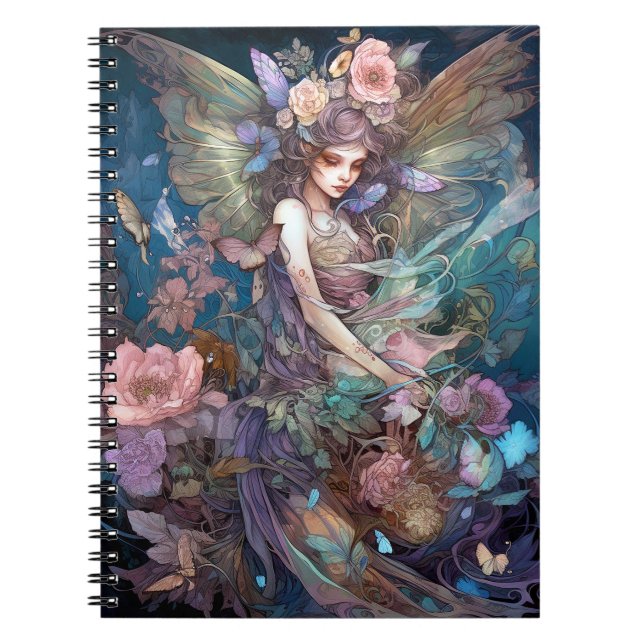 Caderno Espiral Fada Mulher Fantasy Art (Frente)