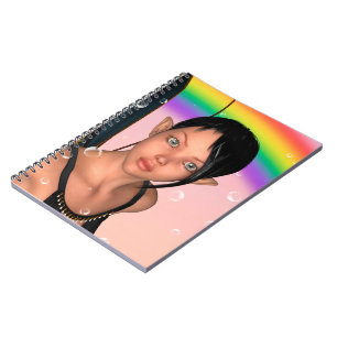 Caderno Espiral Fada sob Arco-íris