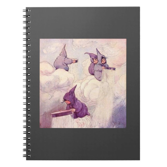 Caderno Espiral Fadas da Chuva Fazendo Chuva (Frente)
