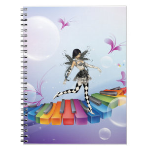 Caderno Espiral Faerie Musical do Teclado