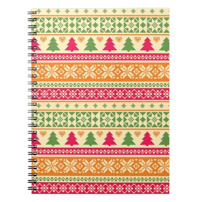 Caderno Espiral Fair Isle Style Natal Sem Sede (Frente)