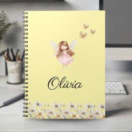 Caderno Espiral Fairy Cute Garden Encantado Nome Personalizado Not