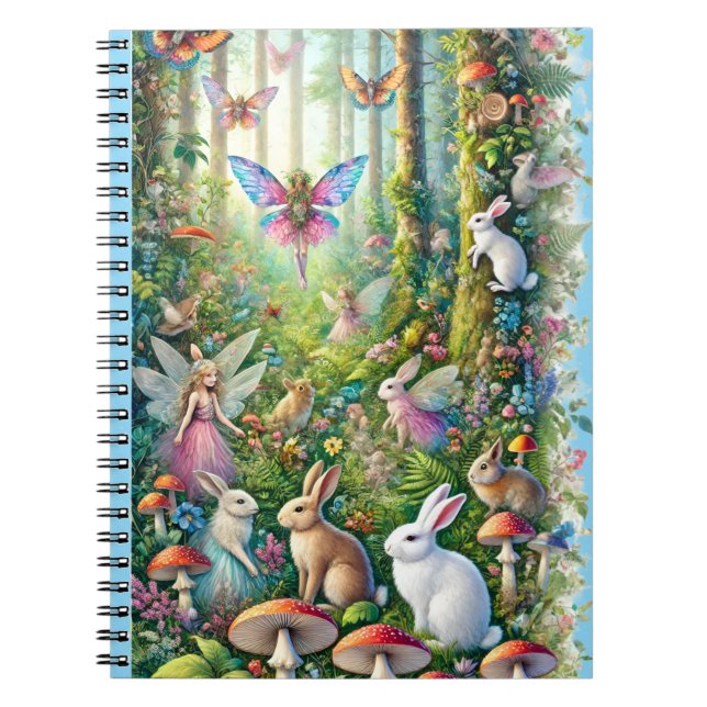Caderno Espiral Fairy Woodland Gathering Enchanted Forest Fantasy (Frente)