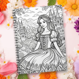 Caderno Espiral Fairytalt Themed Princesa e Castles me colorem