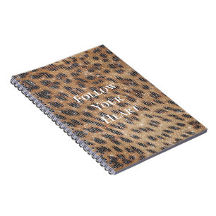 Caderno Espiral Faísca de Impressão de Animais Castanhos Leopardo