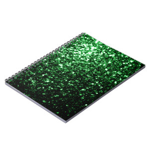 Caderno Espiral Faíscas cintilantes verdes escuros