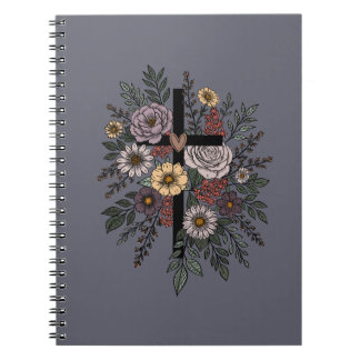 Caderno Espiral Faith and Flowers