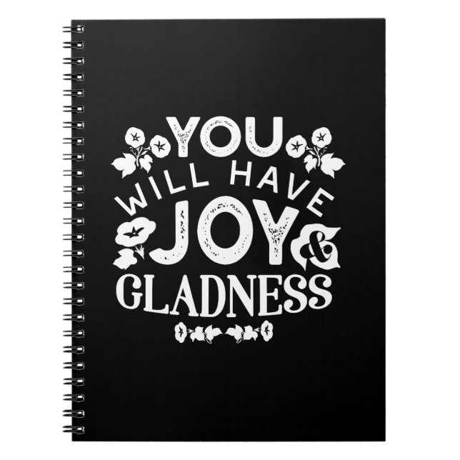 Caderno Espiral Faith and Happiness – Joy and Gladness Quotes (Frente)
