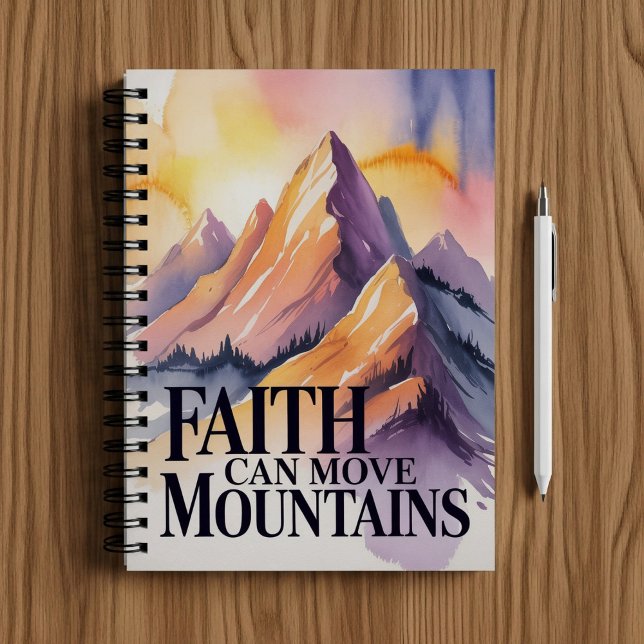 Caderno Espiral Faith can move mountains notebook  (Criador carregado)