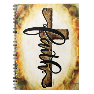 Caderno Espiral Faith Cross Bonito Inspirivência Moderna
