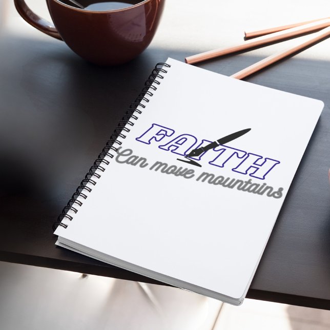 Caderno Espiral Faith Mover Montanhas Notebook Cristão (Criador carregado)