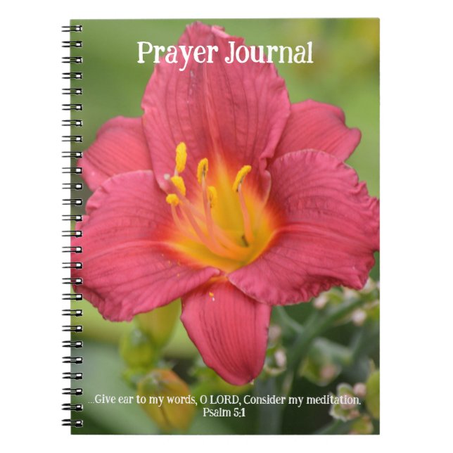 Caderno Espiral Faith Red Lily Prayer Diário (Frente)