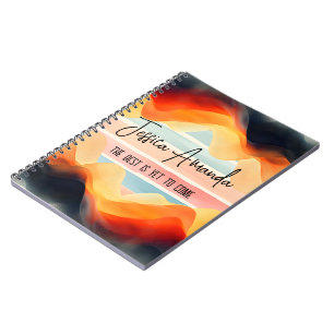 Caderno Espiral Faixa Colorida Personalizada de Aquarela Brilhante