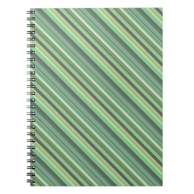 Caderno Espiral Faixa diagonal verde-oliva (Frente)