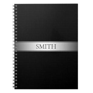 Caderno Espiral Faixa Dourada Clássica e Fundo Preto ou FAZER FACE