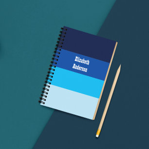 Caderno Espiral Faixa Horizontal Azul Colorblock