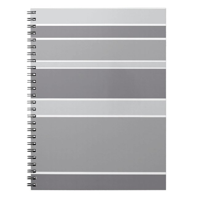 Caderno Espiral faixas de cinza (Frente)