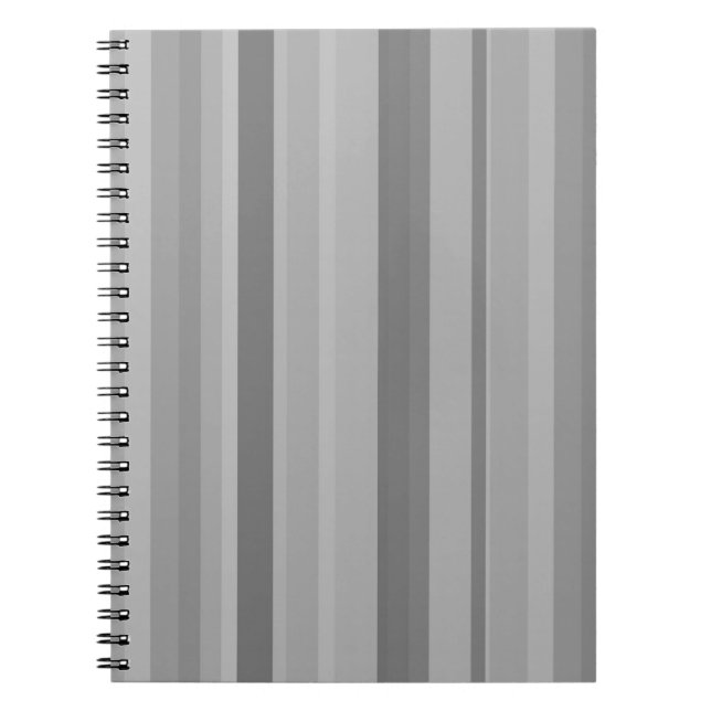 Caderno Espiral faixas verticais de cinza (Frente)