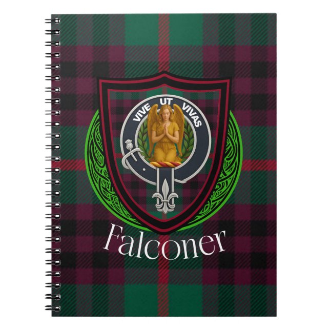 Caderno Espiral Falconer Scottish Clan Tartan & Crest (Frente)