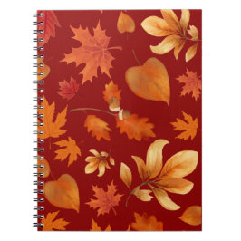 Caderno Espiral Fall leaves in Autumn colors
