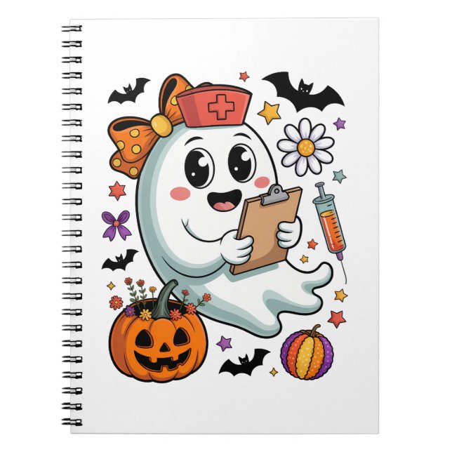 Caderno Espiral Fall Vibes Ghost Nurse Autumn (Frente)