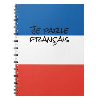 Caderno Espiral Falo francês com a língua francesa das cores da ba