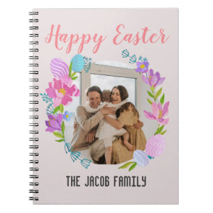 Caderno Espiral Família de felzs pascoa, família de coelhos de Pás