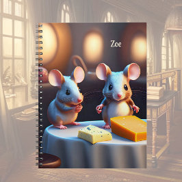 Caderno Espiral Família de mouse na mesa de jantar