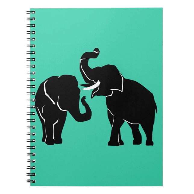 Caderno Espiral Família de notebooks Casal Elephant - Escolha a co (Frente)