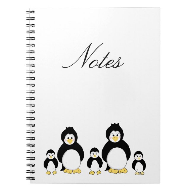 Caderno Espiral Família de Pinguins (Frente)
