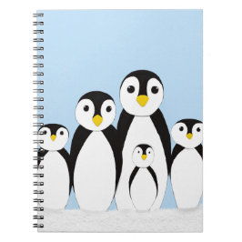 Caderno Espiral Família de pinguins