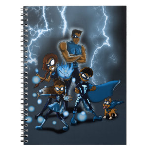 Caderno Espiral Família de Super-Heróis Afro-Americanos