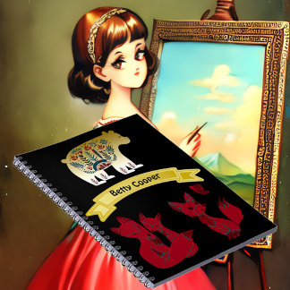 Caderno Espiral Família Floral Motif Decorative Bear Fox na Escola