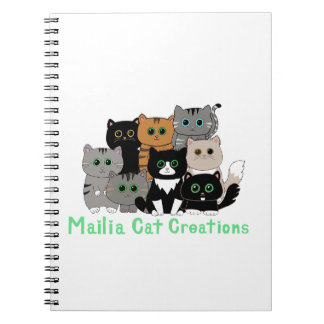 Caderno Espiral Família Gato Criações de Mailia