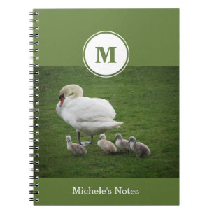 Caderno Espiral Família Swan em Notebook com Fotografia Grass Verd
