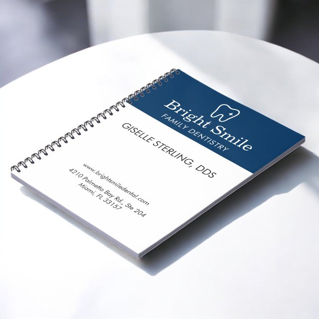 Caderno Espiral Family Dentistry Dentist Navy Blue White (Criador carregado)