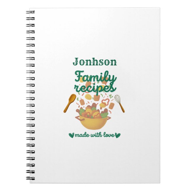 Caderno Espiral Family Recipes Kitchen Notebook (Frente)