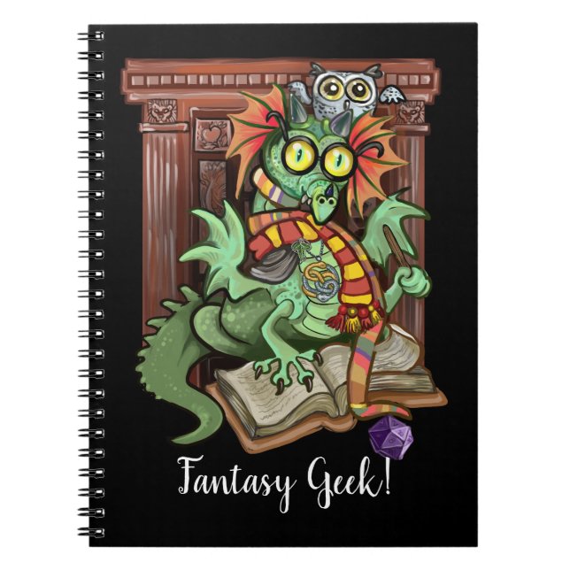 Caderno Espiral Fan Dragon "Fantasy Geek!" (Frente)