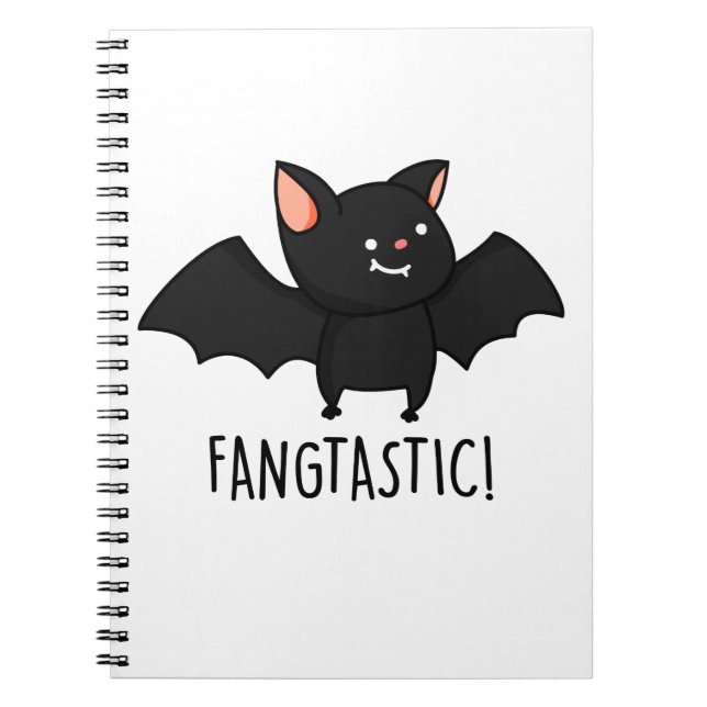 Caderno Espiral Fangtástico Trocadilho de Halloween de Morcego Pre (Frente)