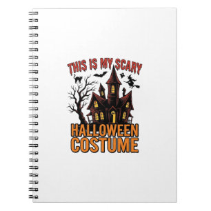 Caderno Espiral Fantasia Assustadora de Halloween Casa Assombrada 