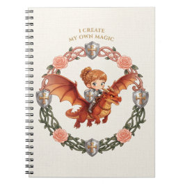 Caderno Espiral Fantasia Cavaleiro Princesa Dragão Estética Person