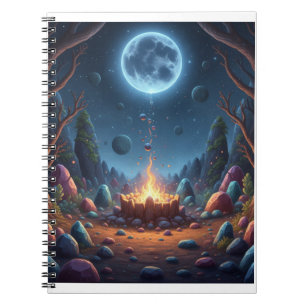 Caderno Espiral Fantasia da Luz Lunar Cósmica